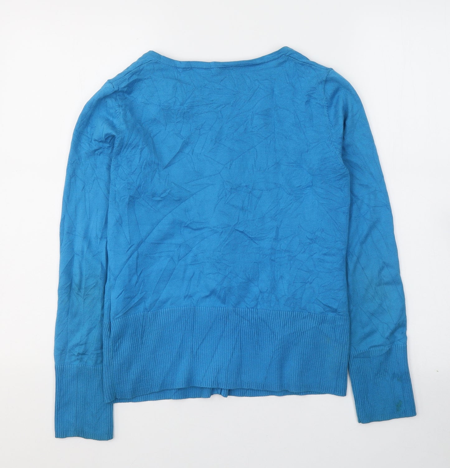 Monsoon Womens Blue  Cotton Basic Blouse Size 12 V-Neck