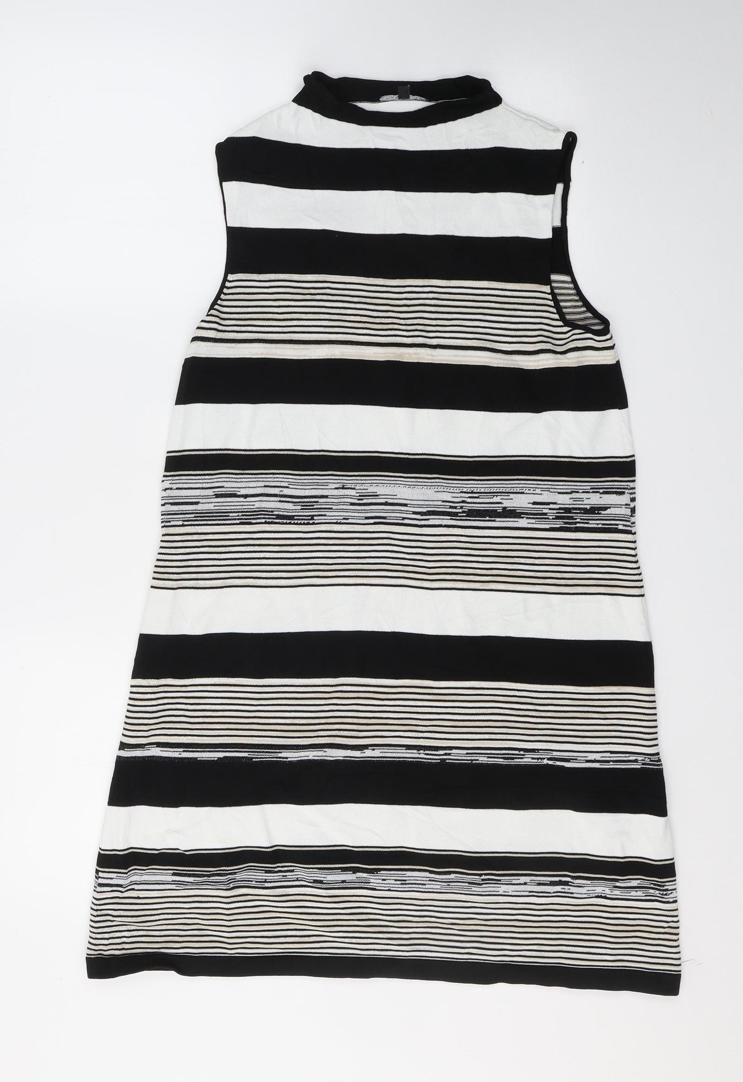 Warehouse Womens Multicoloured Striped Viscose Tank Dress  Size 12  Round Neck Pullover