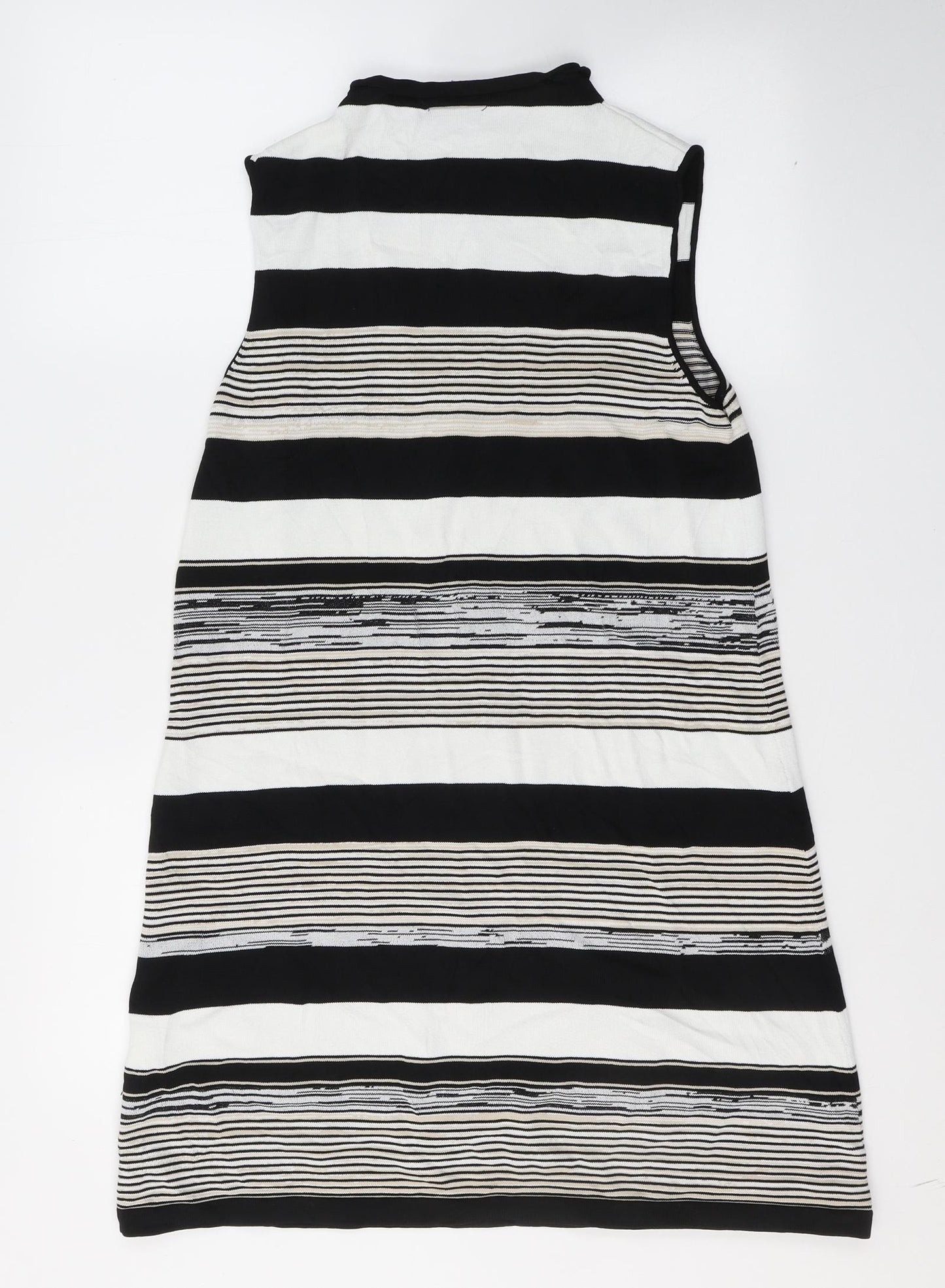 Warehouse Womens Multicoloured Striped Viscose Tank Dress  Size 12  Round Neck Pullover