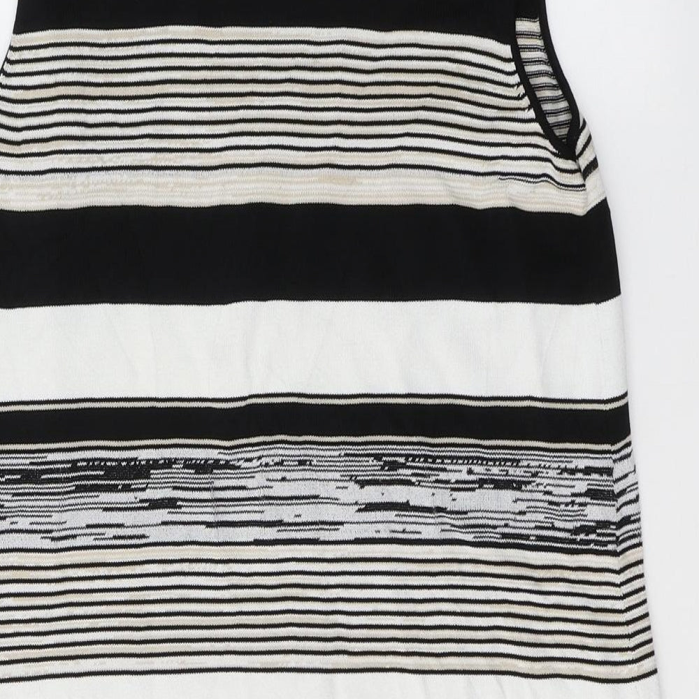 Warehouse Womens Multicoloured Striped Viscose Tank Dress  Size 12  Round Neck Pullover