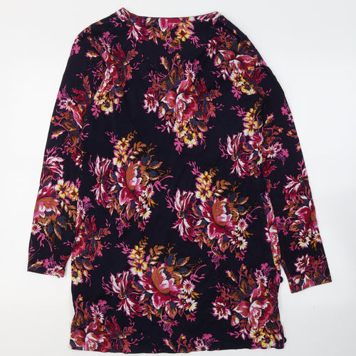 NEXT Womens Black  Viscose Jumper Dress  Size 12  V-Neck Pullover