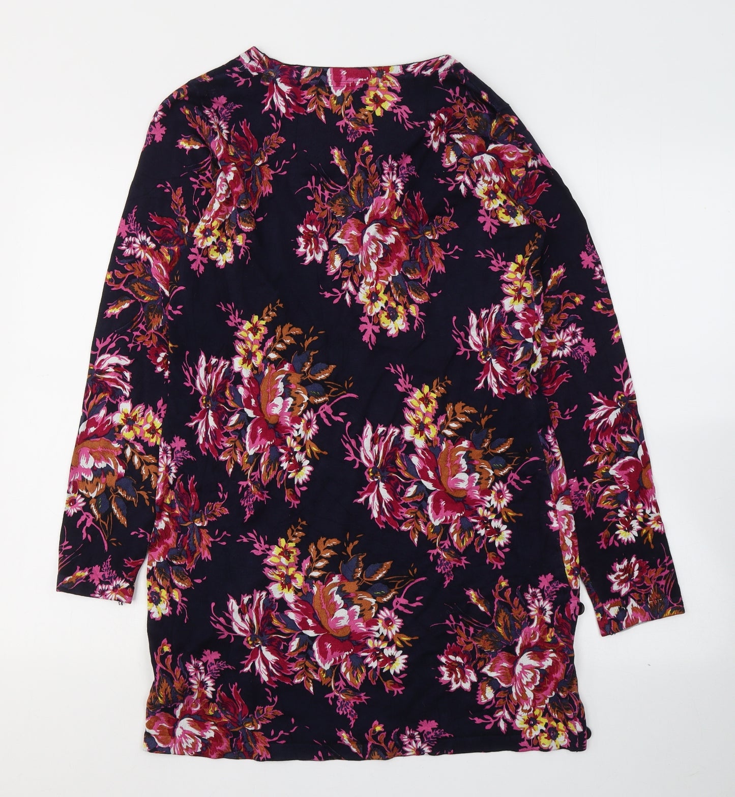 NEXT Womens Black  Viscose Jumper Dress  Size 12  V-Neck Pullover
