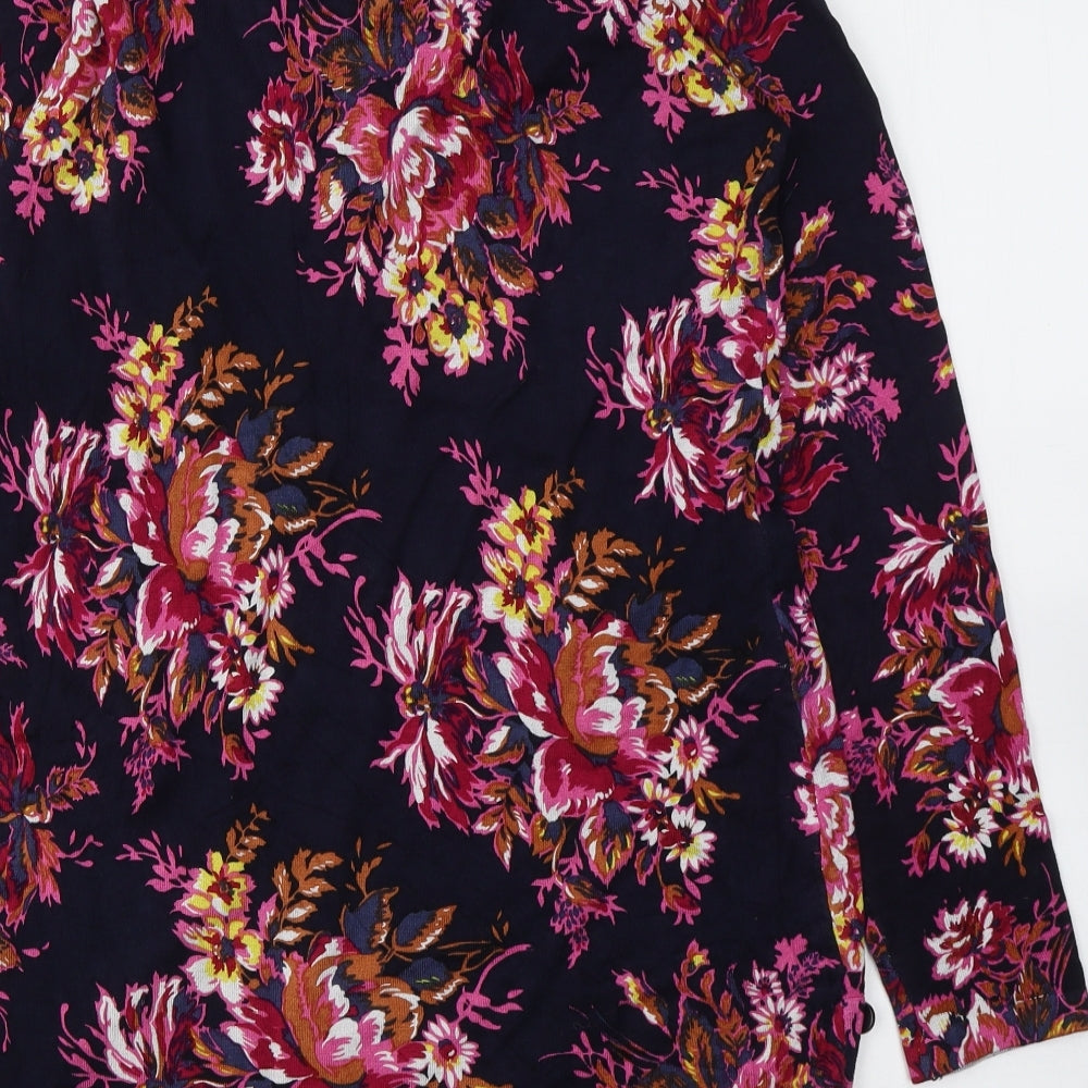 NEXT Womens Black  Viscose Jumper Dress  Size 12  V-Neck Pullover