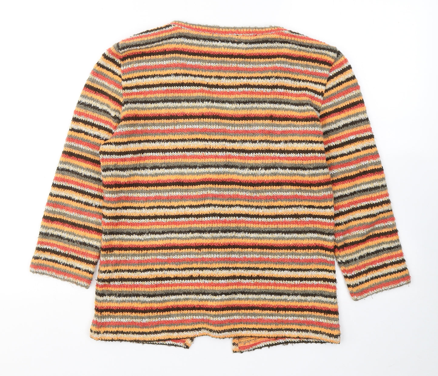 Per Una Womens Orange V-Neck  Acrylic Cardigan Jumper Size 10
