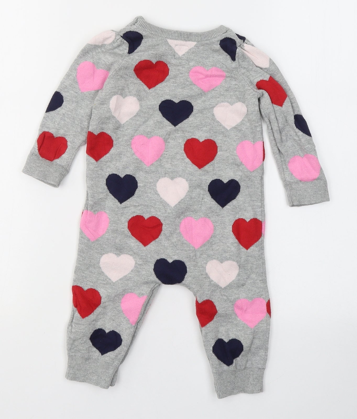 Gap  Grey Geometric Cotton Babygrow One-Piece Size 6-9 Months  Button