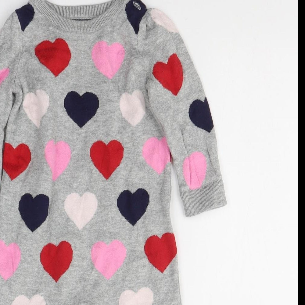 Gap  Grey Geometric Cotton Babygrow One-Piece Size 6-9 Months  Button