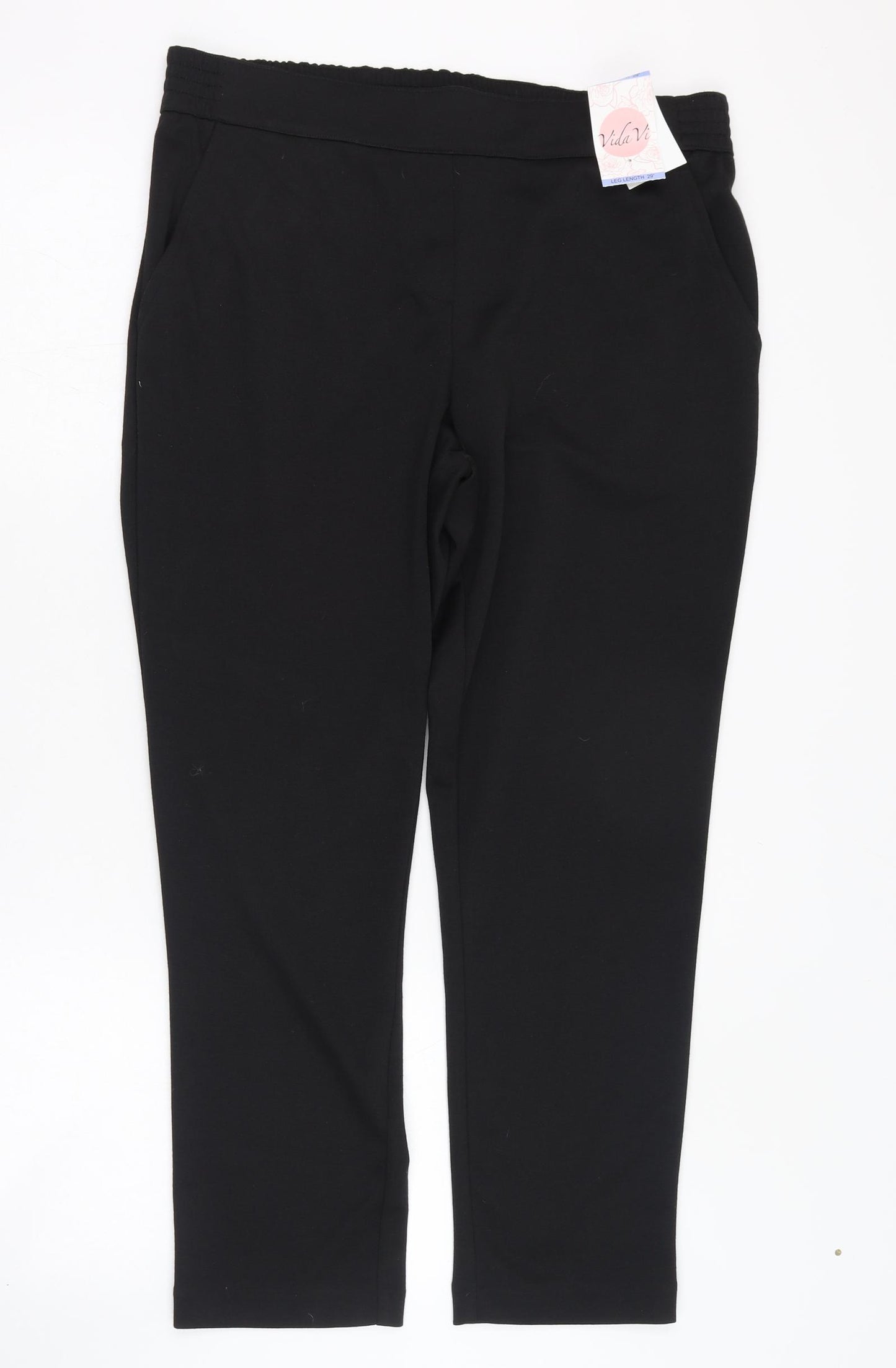 Vida Vi Womens Black  Polyester Carrot Leggings Size 16 L29 in