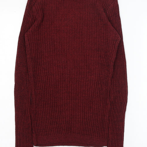 River Island Womens Red Round Neck  Acrylic Pullover Jumper Size 4