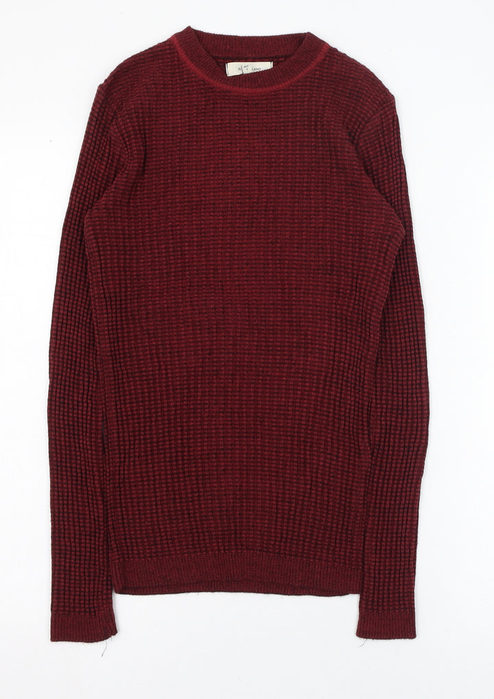 River Island Womens Red Round Neck  Acrylic Pullover Jumper Size 4