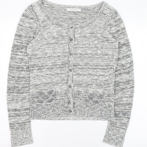 Woolworths Womens Grey Round Neck  Acrylic Cardigan Jumper Size S