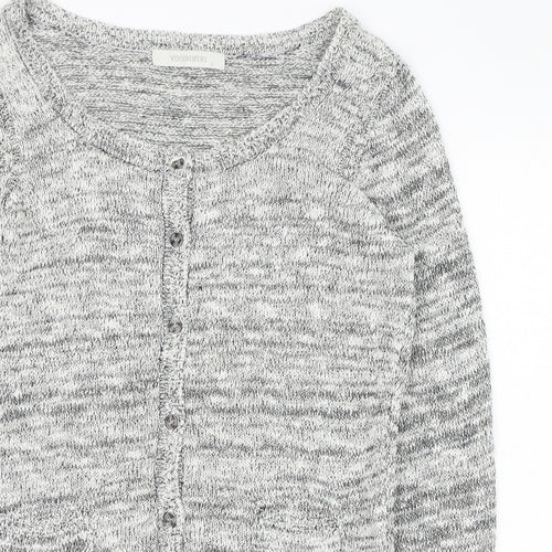 Woolworths Womens Grey Round Neck  Acrylic Cardigan Jumper Size S