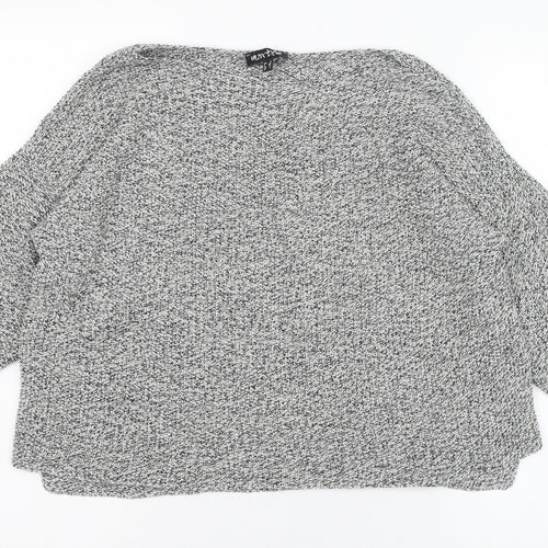 Marble Womens Grey Round Neck  Cotton Pullover Jumper Size 14