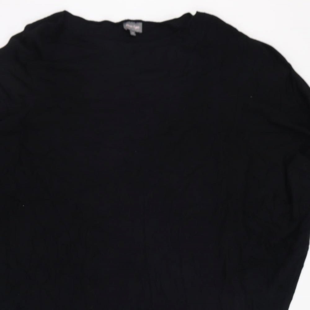 Phase Eight Womens Black  Viscose T-Shirt Dress  Size 14  Round Neck Pullover