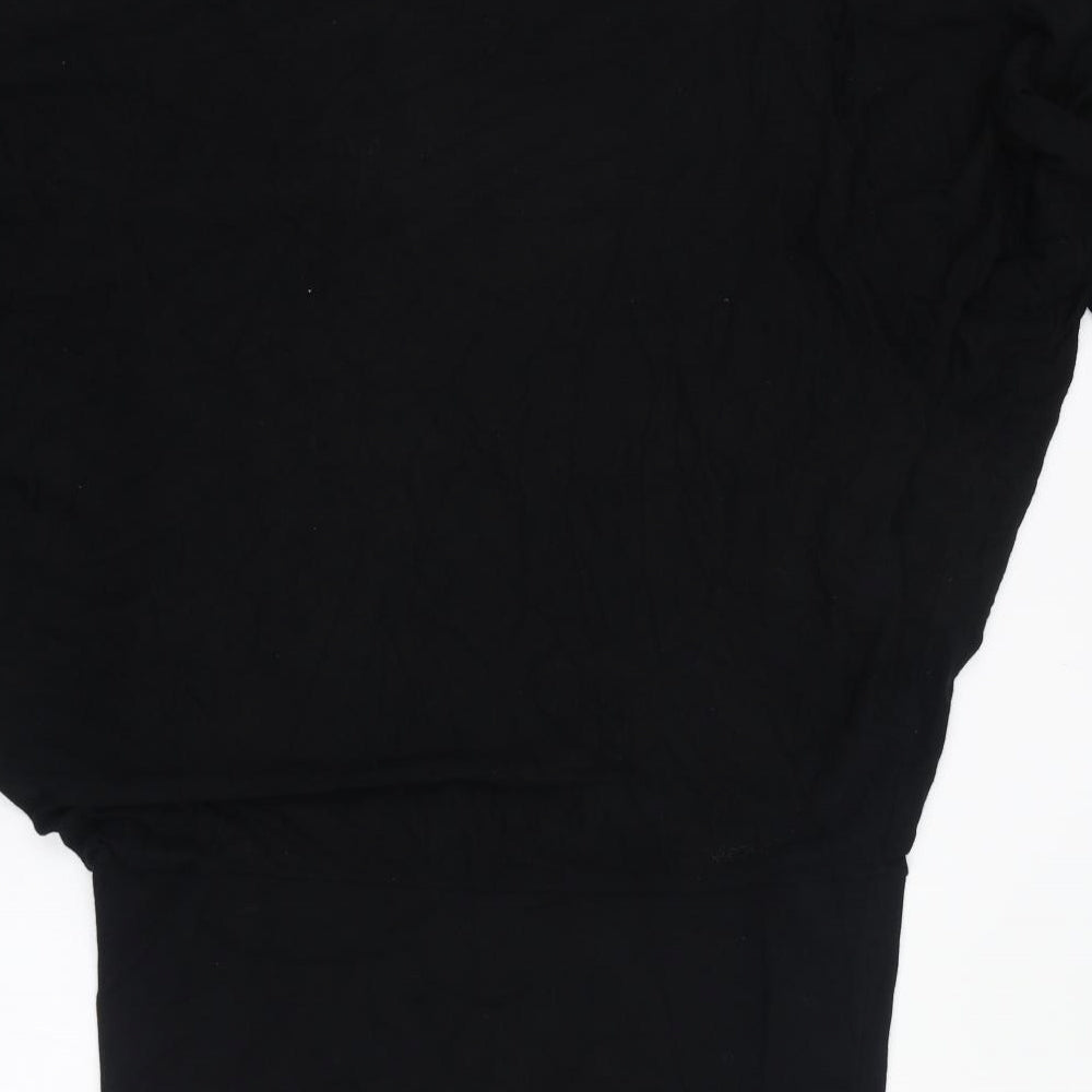 Phase Eight Womens Black  Viscose T-Shirt Dress  Size 14  Round Neck Pullover