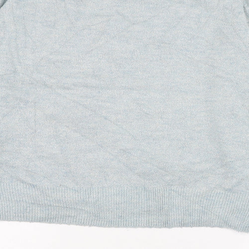 H&M Womens Blue Round Neck  Acrylic Pullover Jumper Size 4
