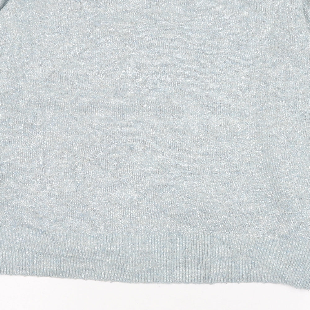 H&M Womens Blue Round Neck  Acrylic Pullover Jumper Size 4