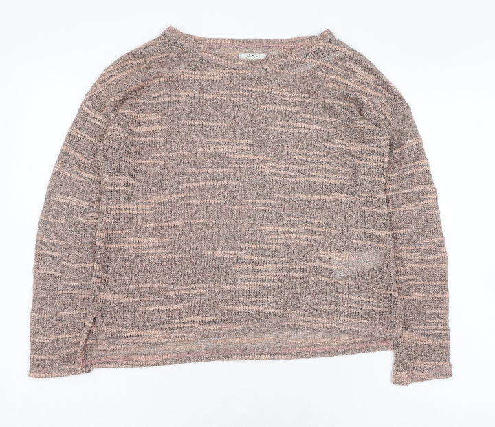 New Look Womens Pink Round Neck  Polyester Pullover Jumper Size 8