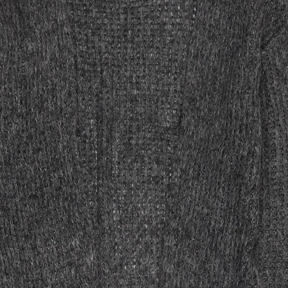Jacqueline de Yong Womens Grey Square Neck  Acrylic Cardigan Jumper Size 6