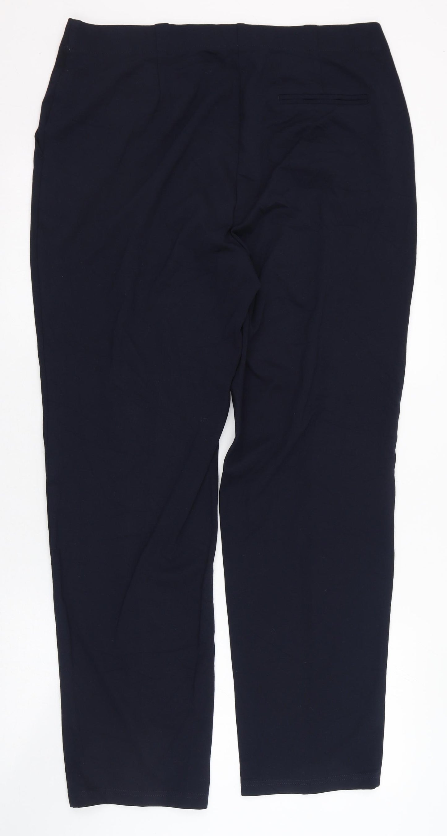 Marks and Spencer Womens Blue  Viscose Trousers  Size 16 L30 in Regular