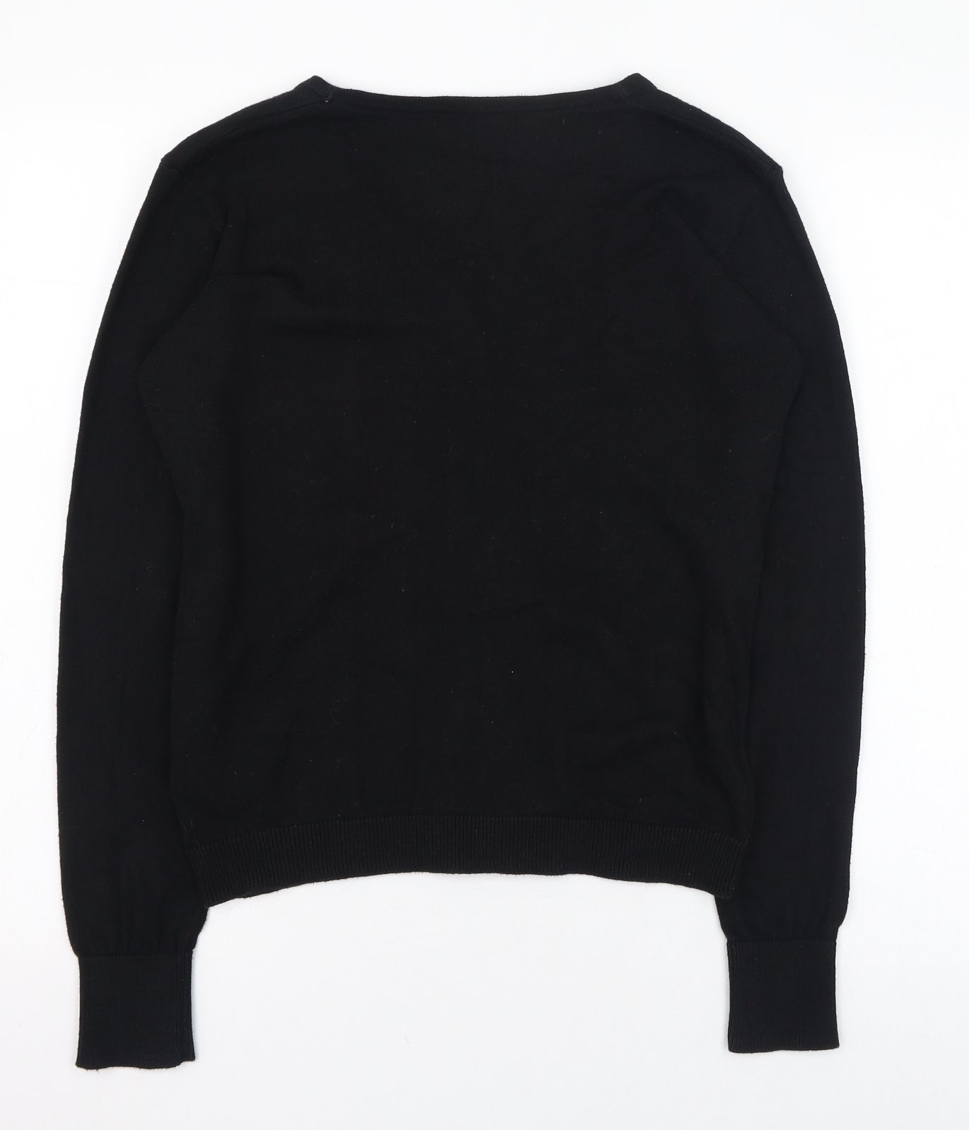 Primark Womens Black V-Neck  Cotton Cardigan Jumper Size 12