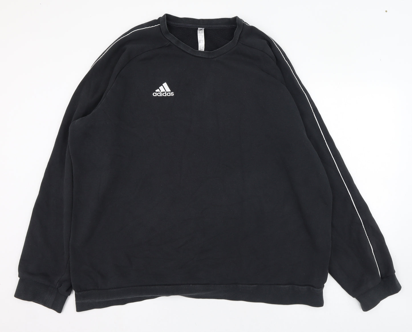 adidas Mens Black  Cotton Pullover Sweatshirt Size 2XL