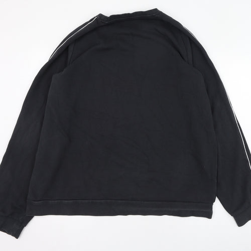 adidas Mens Black  Cotton Pullover Sweatshirt Size 2XL