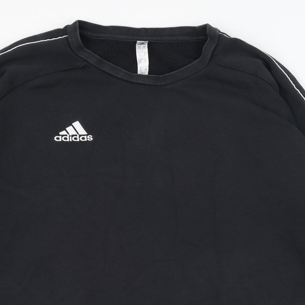 adidas Mens Black  Cotton Pullover Sweatshirt Size 2XL