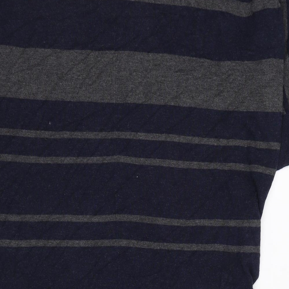 Phase Eight Womens Blue Striped Viscose T-Shirt Dress  Size 14  Round Neck Pullover
