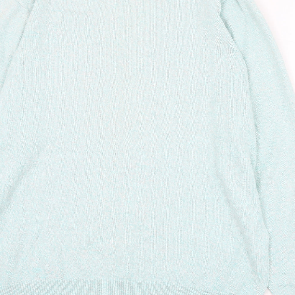 Marks and Spencer Mens Blue Round Neck  Cotton Pullover Jumper Size M