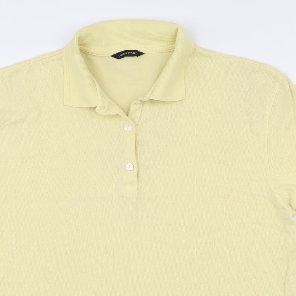 Dunnes Stores Womens Yellow  Cotton Basic Polo Size 18 Collared - 18-20