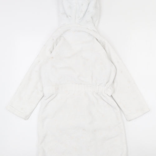 Marks and Spencer Girls White Solid 100% Polyester Top Robe Size 6-7 Years  Tie