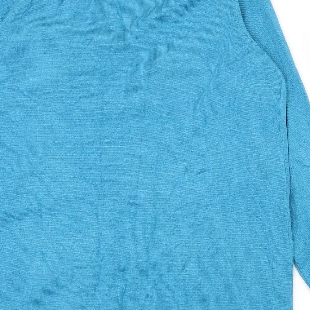 Damart Womens Blue V-Neck  Viscose Pullover Jumper Size 10   - 10-12