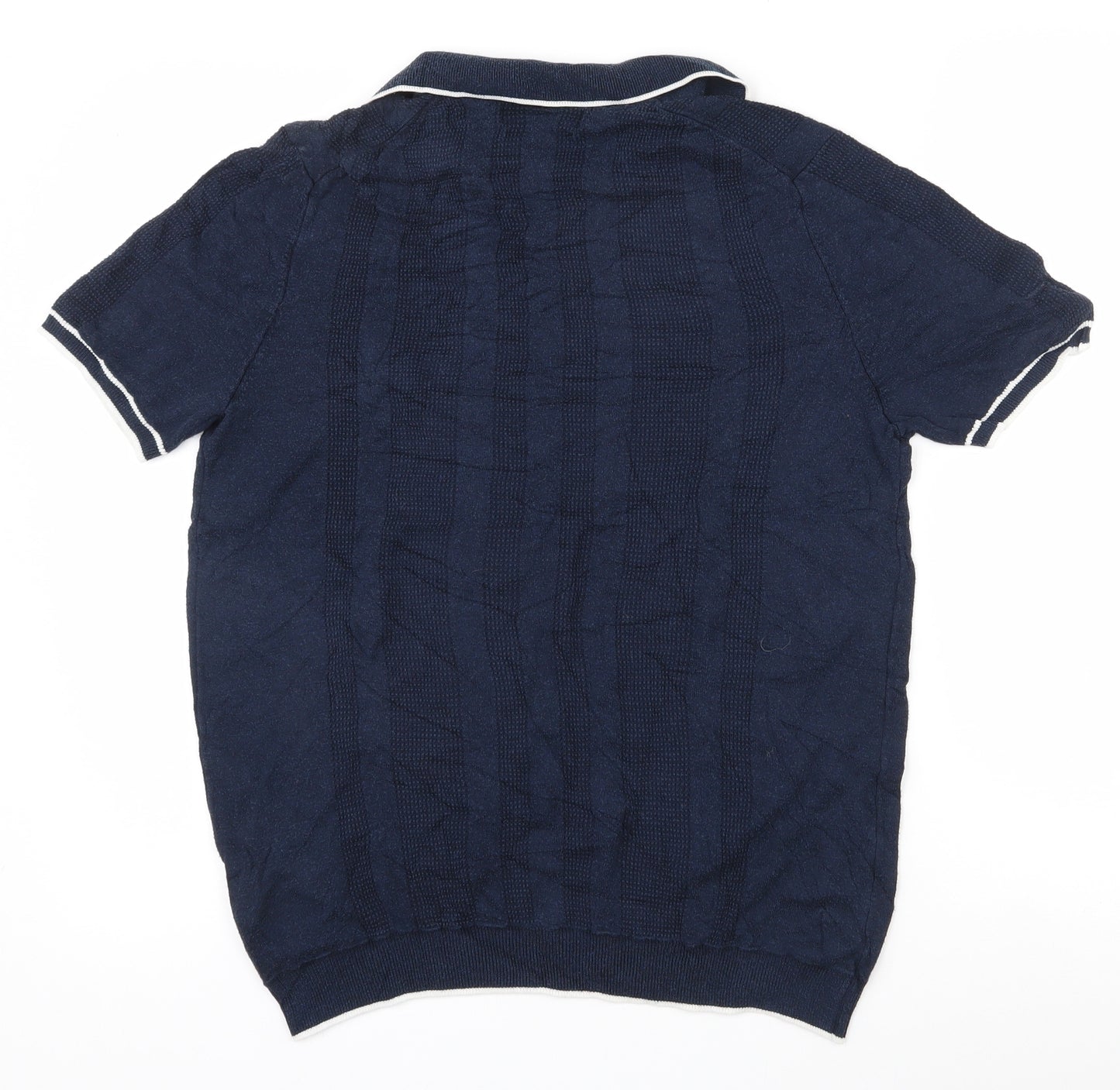 Autograph Mens Blue  Viscose  Polo Size M Collared Pullover