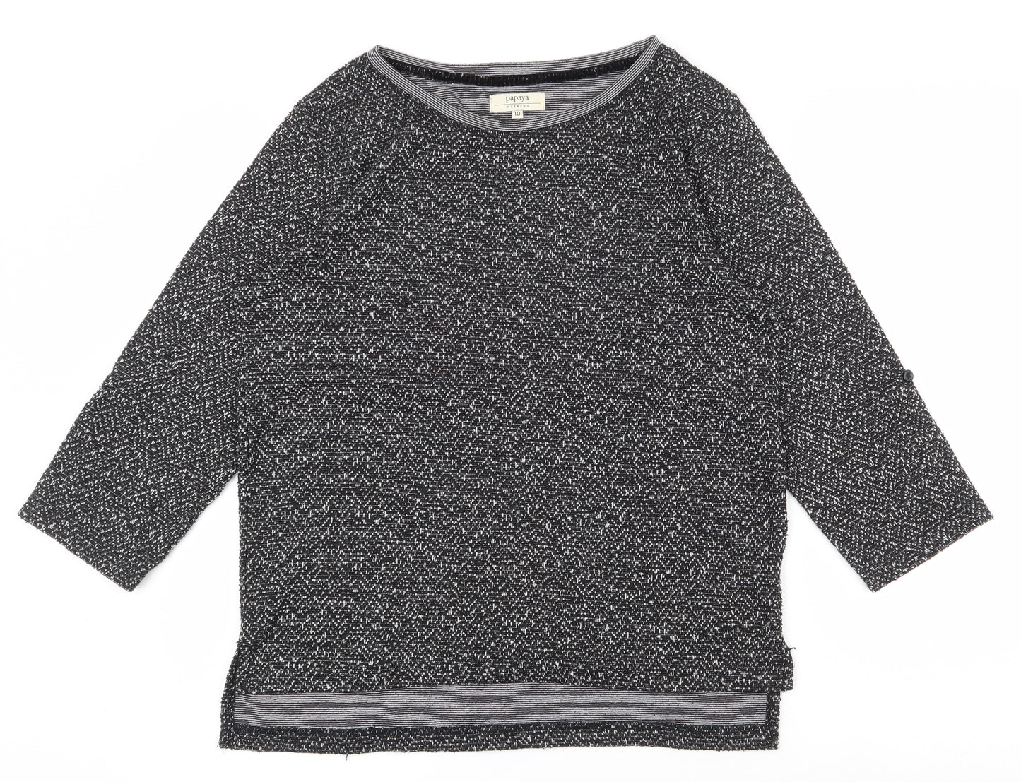 Papaya Womens Grey Round Neck  Polyester Pullover Jumper Size 10