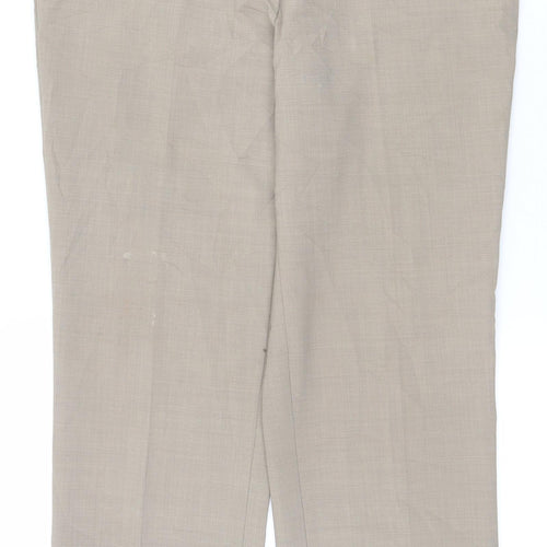 Atelier Gardeur Womens Beige  Polyester Trousers  Size 14 L27 in Regular Zip