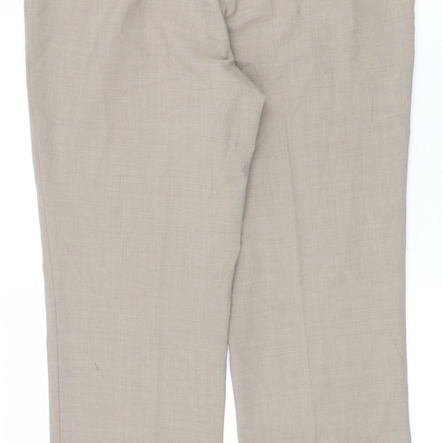 Atelier Gardeur Womens Beige  Polyester Trousers  Size 14 L27 in Regular Zip