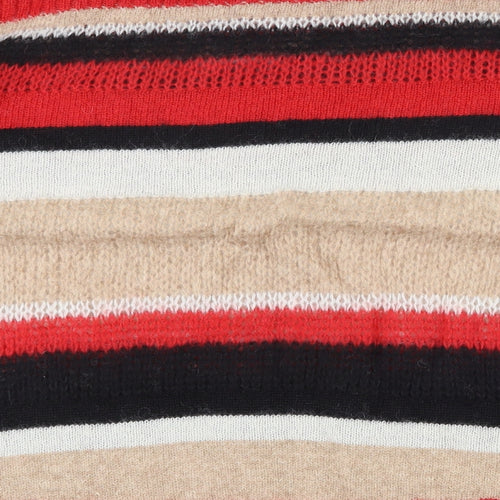 Stockholm Atelier Womens Multicoloured Round Neck Striped Wool Pullover Jumper Size S