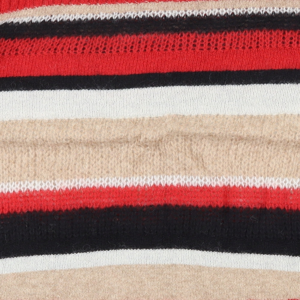 Stockholm Atelier Womens Multicoloured Round Neck Striped Wool Pullover Jumper Size S