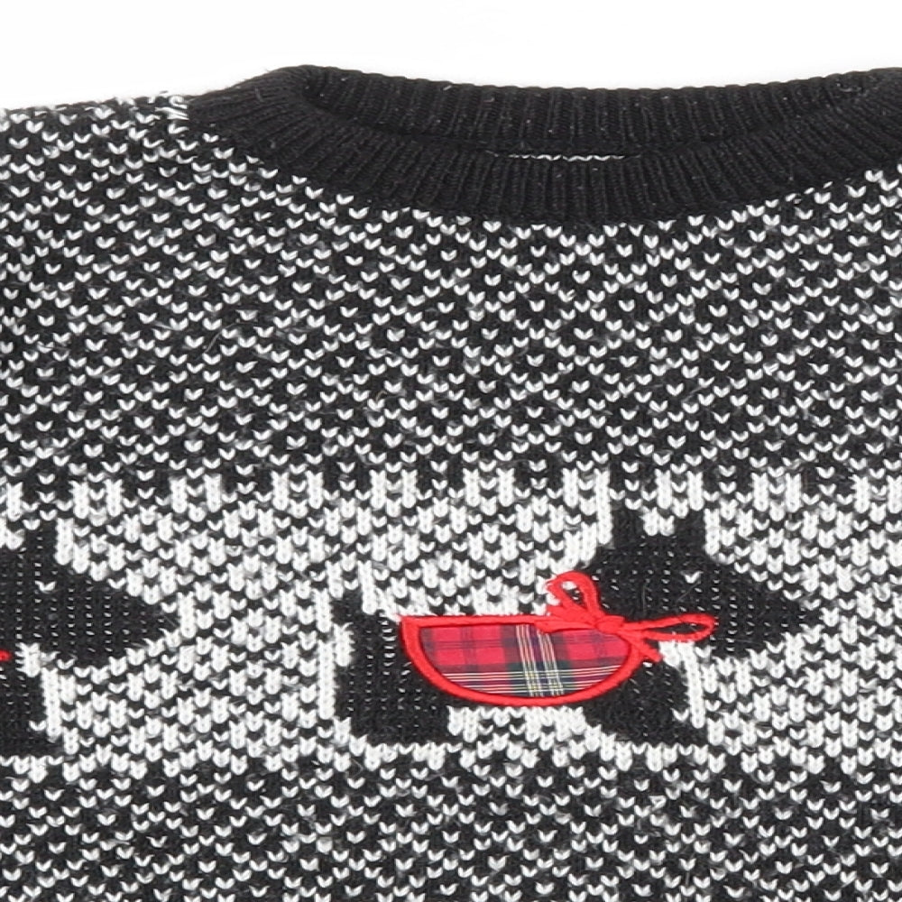 St Michael Girls Black Crew Neck  Acrylic Pullover Jumper Size 9-10 Years  Pullover
