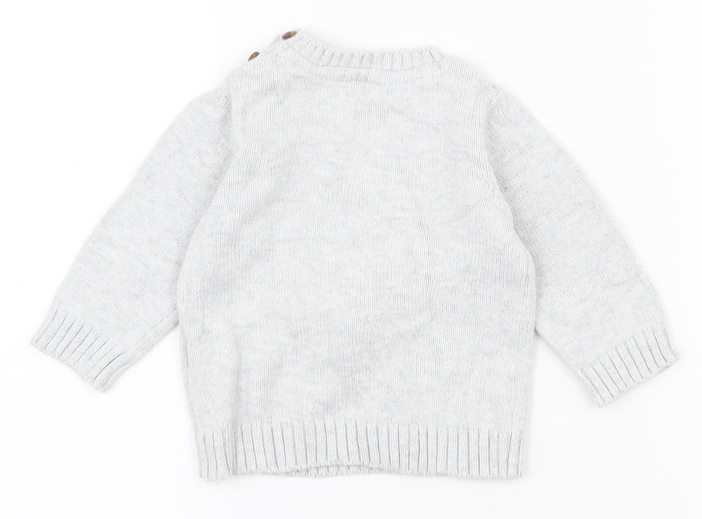 Marks and Spencer Baby Grey  100% Cotton Pullover Jumper Size 3-6 Months  Pullover - Christmas jumper
