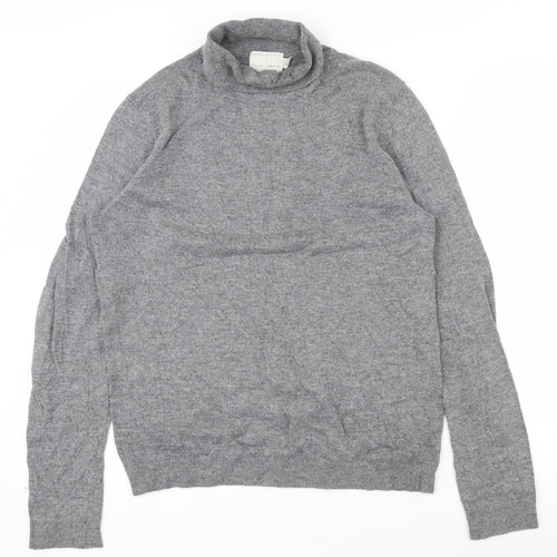 Topman Mens Grey Roll Neck  Polyester Pullover Jumper Size M