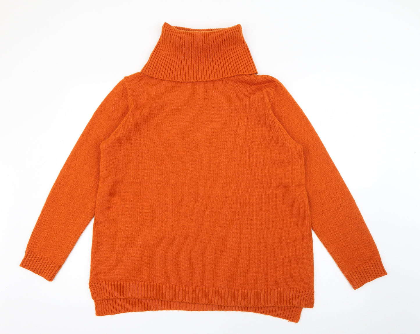 Damart Womens Orange Roll Neck  Polyester Pullover Jumper Size 14
