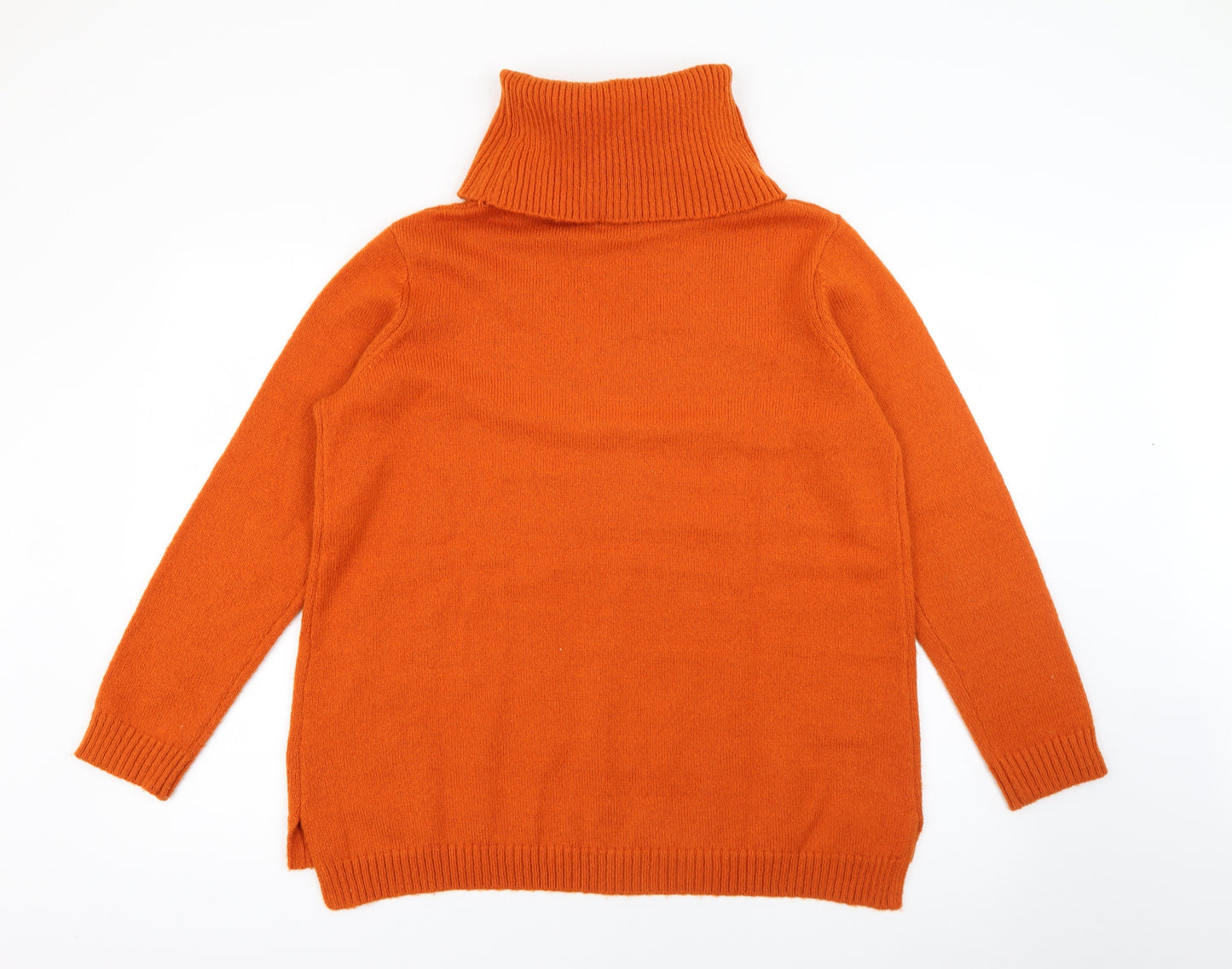 Damart Womens Orange Roll Neck  Polyester Pullover Jumper Size 14