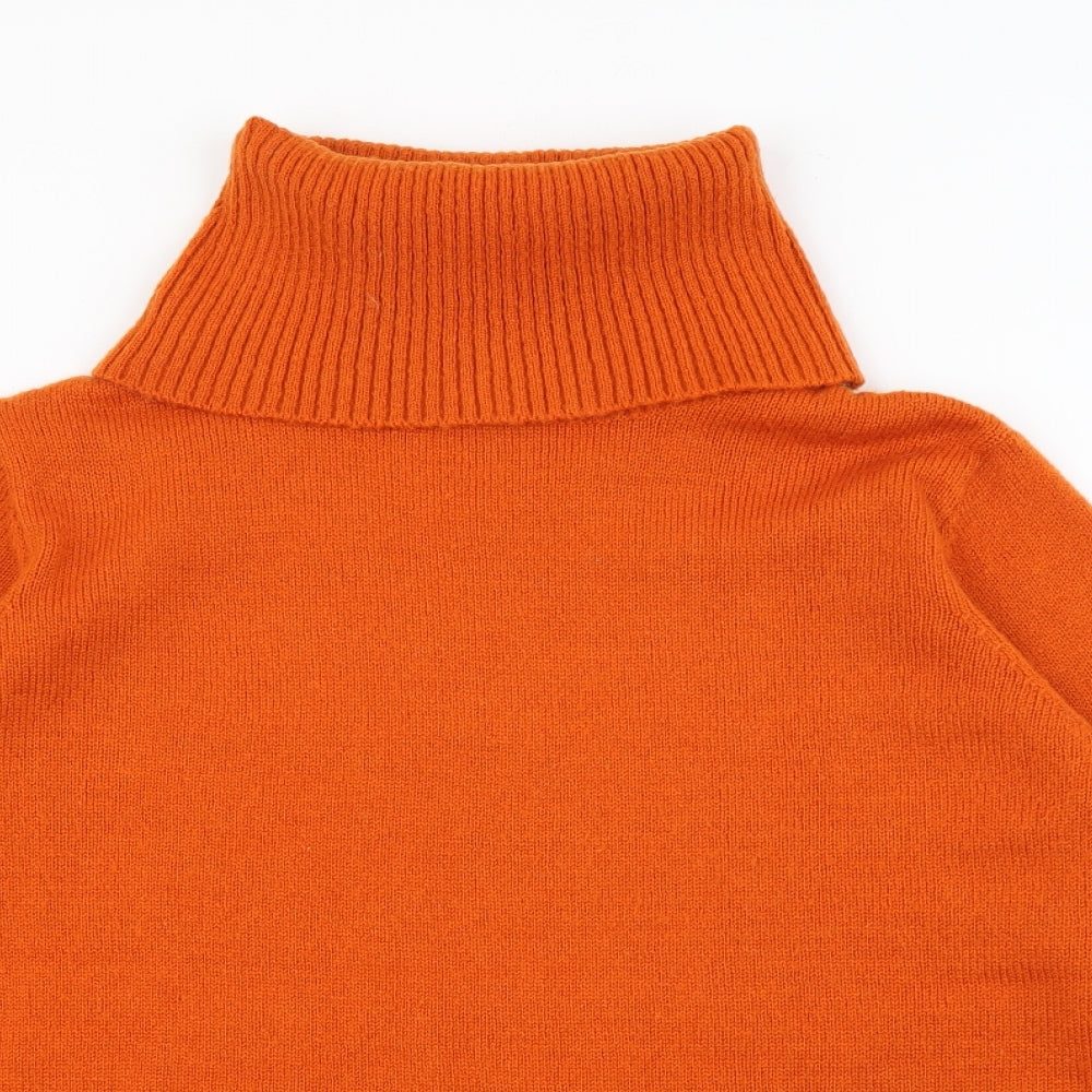 Damart Womens Orange Roll Neck  Polyester Pullover Jumper Size 14
