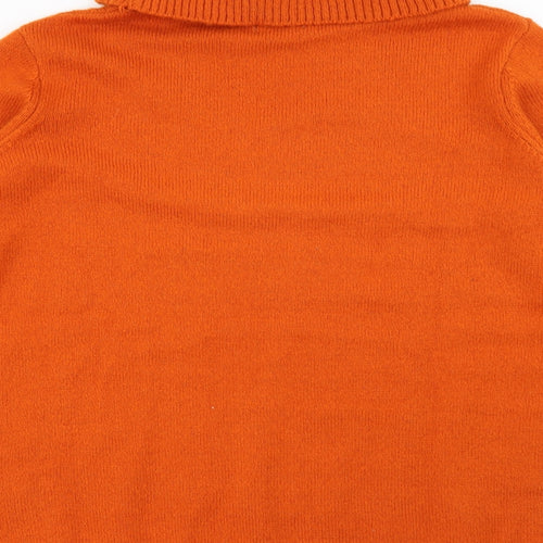 Damart Womens Orange Roll Neck  Polyester Pullover Jumper Size 14