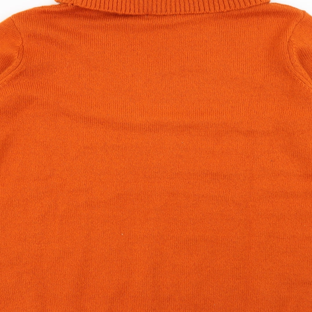 Damart Womens Orange Roll Neck  Polyester Pullover Jumper Size 14