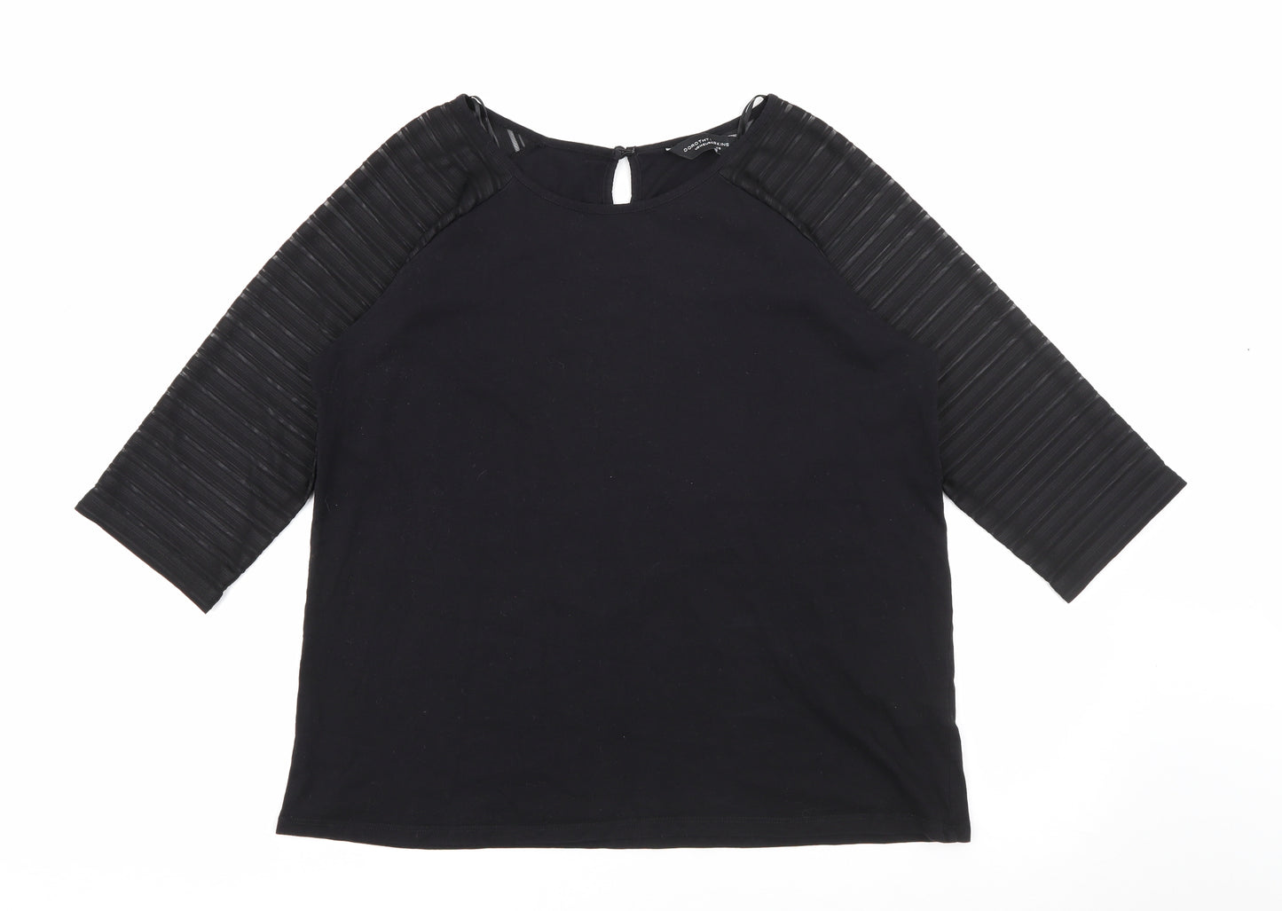 Dorothy Perkins Womens Black Scoop Neck  Cotton Pullover Jumper Size 18