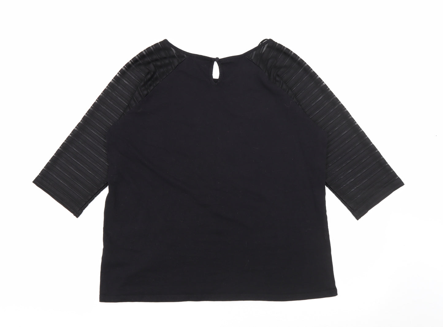 Dorothy Perkins Womens Black Scoop Neck  Cotton Pullover Jumper Size 18