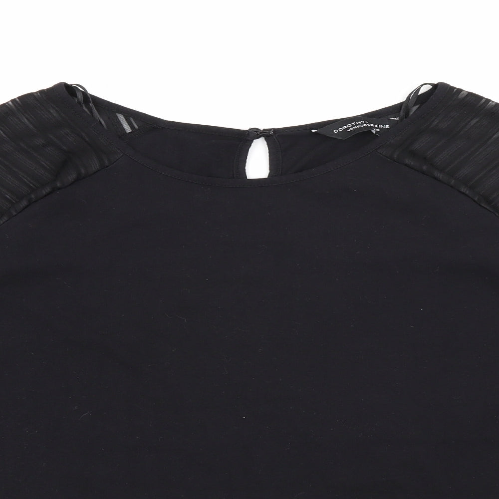 Dorothy Perkins Womens Black Scoop Neck  Cotton Pullover Jumper Size 18