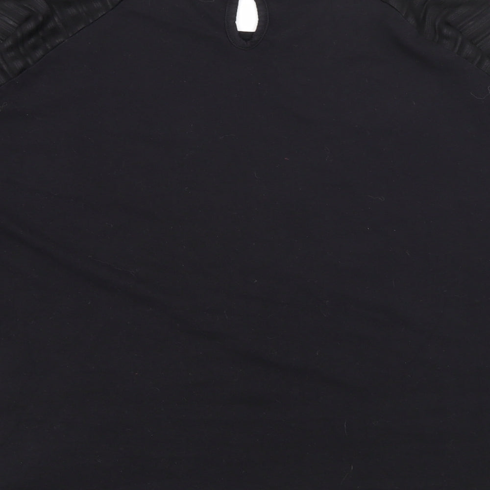 Dorothy Perkins Womens Black Scoop Neck  Cotton Pullover Jumper Size 18